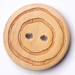 Holzknopf Kringel 20 mm, Holz-Knopf, natur-braun, 2-Loch-Kno...