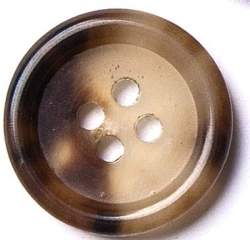 Horn braun-beige 18 mm, Horn-Knopf, beige-braun, Hornknopf m...