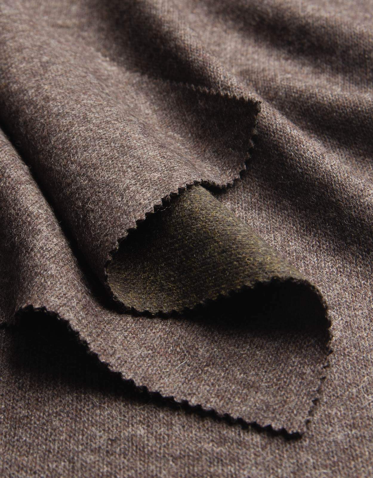 Lanadoppia foresta, Reststück 240 cm, Reste, brown, Wool,