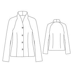 J1-06 Raglanjacke, Fertigschnitt / Schnittbogen, Fertigschni...
