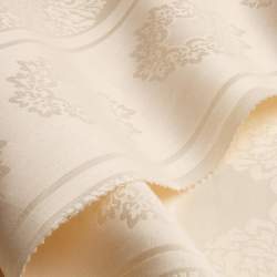 Jacinta, Jacquard & Damast Stoff, natur-creme, Baumwolle, Fe...