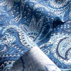 Jaipura blue, Nessel / Cretonne / Renforce Stoff, blau, Baum...