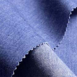 Jeans-Chambray, Gabardine Stoff, jeansblau, Baumwolle, Leich...