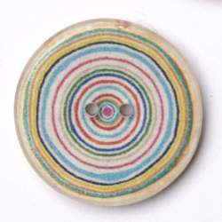 Kokos Kreisel gelb-blau 20 mm, Kokos- & Nusskn�pfe, mehrfarb...