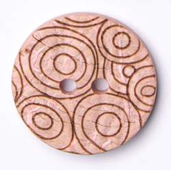 Kokos Kringel altrosa 18 mm, Kokos- & Nusskn�pfe, Fein gravi...