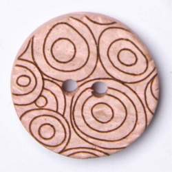 Kokos Kringel altrosa 20 mm, Kokos- & Nusskn�pfe, Fein gravi...