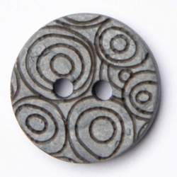 Kokos Kringel kitt 12 mm, Kokos- & Nusskn�pfe, m�wengrau, Fe...