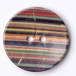 Kokos Streifzug 30 mm, Kokos- & Nusskn�pfe, mehrfarbig / bun...