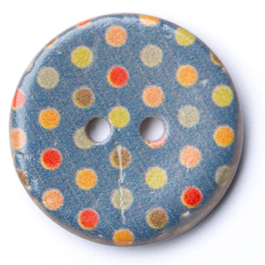 Kokos Tupfen blau 24 mm, Buttons, blue,