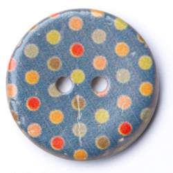 Kokos Tupfen blau 24 mm, Kokos- & Nusskn�pfe, Runder Kokos-2...