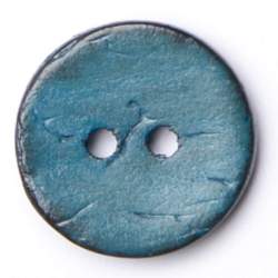 Kokos petrol 12 mm, Kokos- & Nusskn�pfe, Runder Kokos-2-Loch...