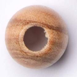 Kordelende 10 mm, Holz-Knopf, natur-braun, Kordelende aus Vo...