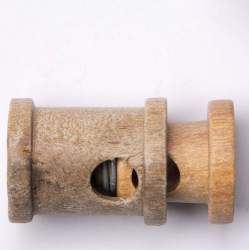 Kordelstopper Holz 21 mm, Holz-Knopf, natur-braun, Vollholz-...