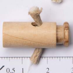 Kordelstopper Holz 23 mm, Holz-Knopf, natur-braun, Vollholz-...