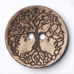Lebensbaum 31 mm, Kokos- & Nusskn�pfe, natur-braun, Kokosnus...