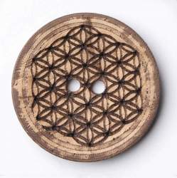 Lebensblume 31 mm, Kokos- & Nusskn�pfe, natur-beige, Fein gr...