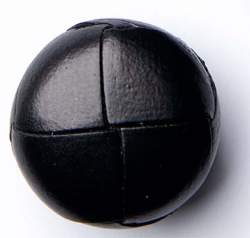 Lederknoten schwarz 18 mm, Leder-Knopf, Klassischer Lederkno...