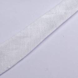 Leinen-Schr�gband schneewei�, Restst�ck 190 cm, Leinen, Rest...