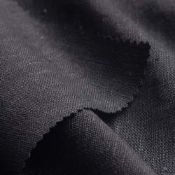 Lincotta black, Leinwandgewebe Stoff, schwarz, Leinen, Weich...