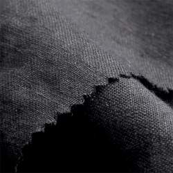 Linstone black, Leinwandgewebe Stoff, schwarz, Leinen, fein ...