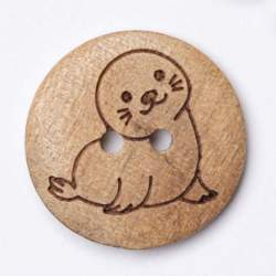 Lumi 15 mm, Holz-Knopf, natur-braun, 2-Loch-Knopf aus hellem...