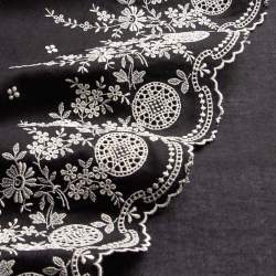 Madeleine noir, Batist / Musselin / Voile Stoff, schwarz-wei...