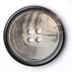 Marmoretta 20 mm, Horn-Knopf, schwarzgrau, Die nat�rliche Ma...