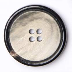 Marmoretta 24 mm, Horn-Knopf, schwarzgrau, Die nat�rliche Ma...