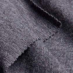Merino-Feinjersey anthrazit, Single-Jersey Stoff, Schurwolle...