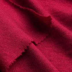 Merino-Feinjersey karmin, Single-Jersey Stoff, mohnrot, Schu...