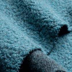 Merino-Feinteddy petrol, Teddy / Pl�sch Stoff, Schurwolle, I...