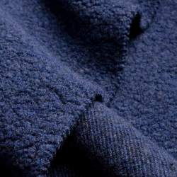 Merino-Feinteddy saphir, Teddy / Pl�sch Stoff, blau, Schurwo...