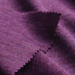 Merino-Interlock pflaume, Interlock-Jersey Stoff, Schurwolle...