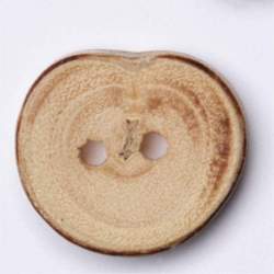 Miran 12 mm, Holz-Knopf, natur-braun, Nat�rlicher Obstholz-K...