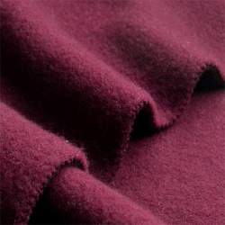 Mouflon bordeaux, Fleece Stoff, weinrot, Schurwolle, superwe...