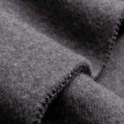 Mouflon flint, Fleece Stoff, grau, Schurwolle, Superweicher,...