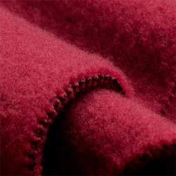 Mouflon granat, Fleece Stoff, rot, Schurwolle, superweicher,...