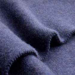Mouflon marine, Fleece Stoff, dunkelblau, Schurwolle, superw...