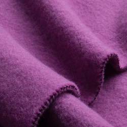Mouflon purpur, Fleece Stoff, Schurwolle, Superweicher, flau...