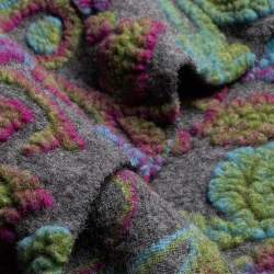 Musterwalk Intarsia, Walkstoffe / Wollwalk Stoff, grau melie...