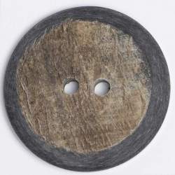 Naturhorn 2-Loch 34 mm, Horn-Knopf, grau, Natur-Hornknopf sc...