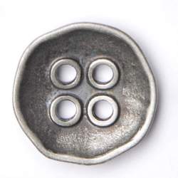 Oktogon altsilber 15 mm, Metall-Knopf, Kleiner Metallknopf i...