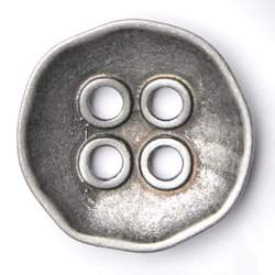 Oktogon altsilber 20 mm, Metall-Knopf, Alt-silberner Metallk...