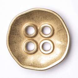 Oktogon gold 15 mm, Metall-Knopf, Kleiner Metallknopf in san...