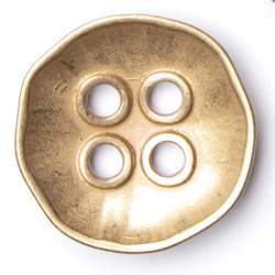 Oktogon gold 20 mm, Metall-Knopf, Matt-goldener Metallknopf ...