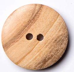 Olivenholz natur 28 mm, Holz-Knopf, natur-braun, naturbelass...
