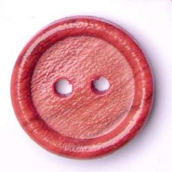 Olivia rot 15 mm, Holz-Knopf, hellrot, Klassischer 2-Loch-Kn...
