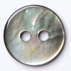 Perlmutt natur 11 mm, Perlmutt-Knopf, grau, Zeitloser Perlmu...