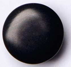 Puro schwarz 11 mm, Steinnuss-Knopf, Schwarzer schlichter ru...