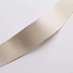 Ripsband 2,5 cm champagner, creme-wei�, Baumwolle, 25mm brei...